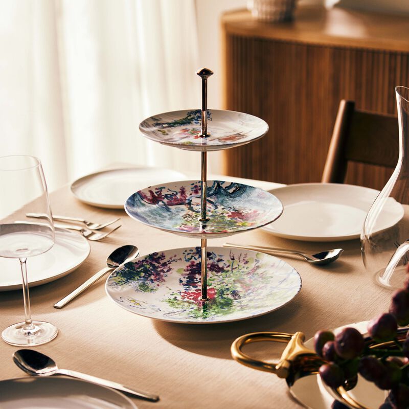 Chagall Bouquet De Fleurs Cake Stand Blue bernardaud chagall bouquet de fleurs cake stand blue