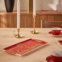 ginori 1735 oriente italiano serving tray rectangular medium red