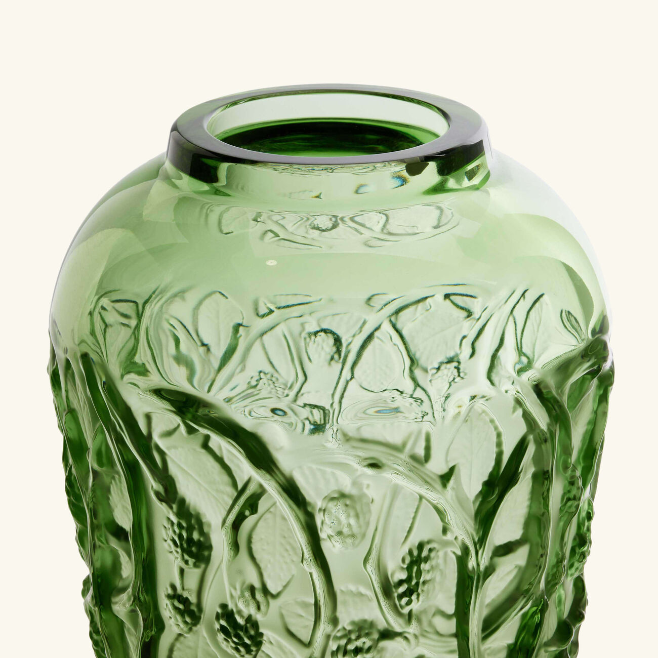 lalique mures vase large green limited edition