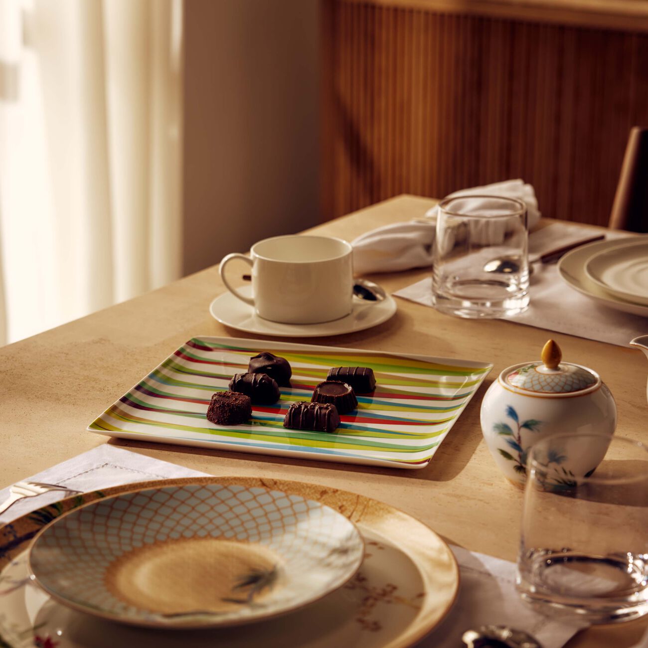 bernardaud marco mencacci serving platter rectangular green 22cm