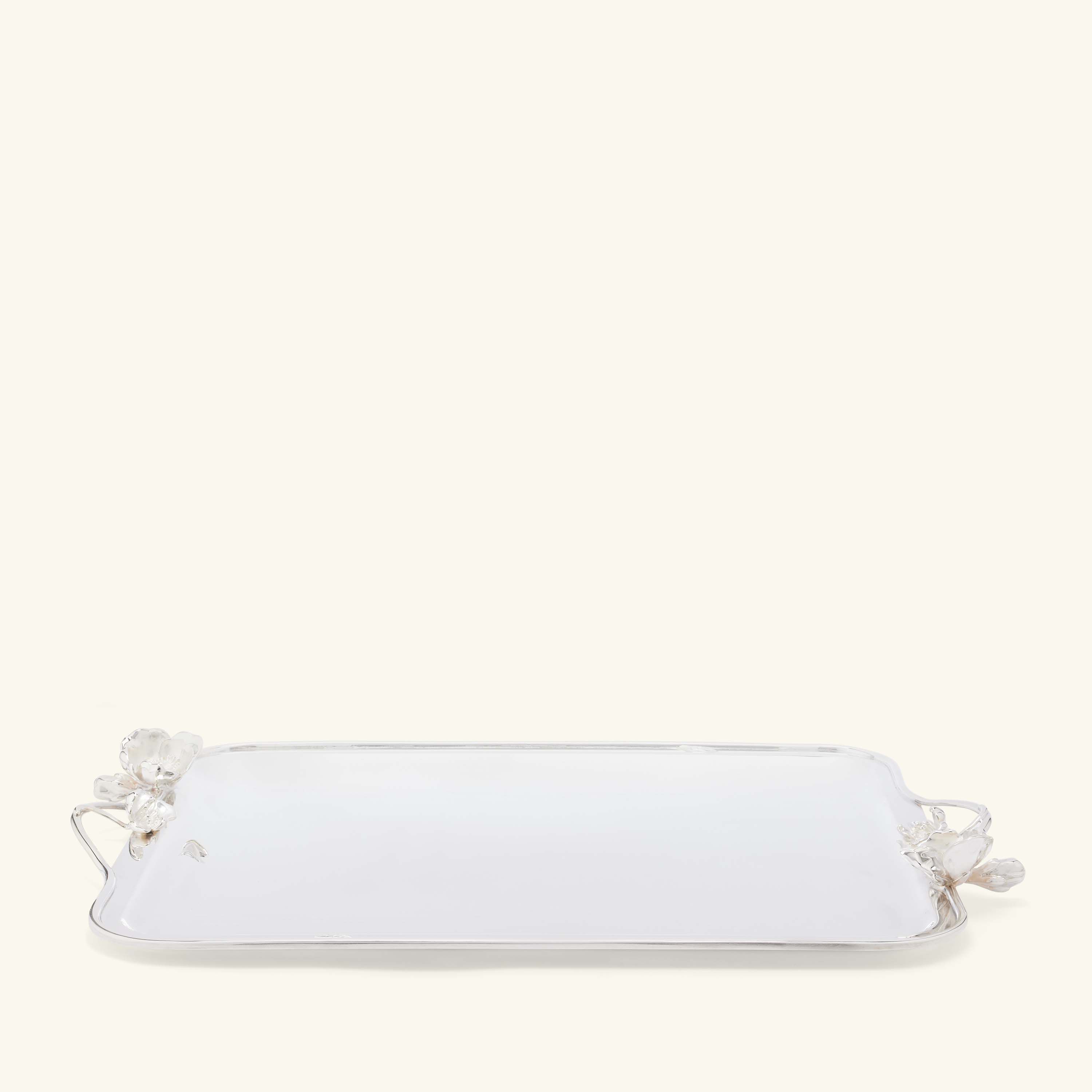 Christofle Anemone Serving Tray Rectangular Large Silver Plated