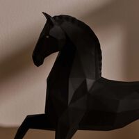 lladro horse sculpture large black