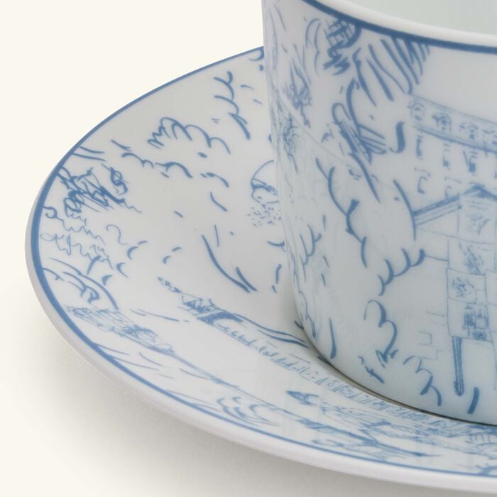 Tout Paris Tea Cup & Saucer Blue Set Of 4 bernardaud tout paris tea cup saucer blue set of 4