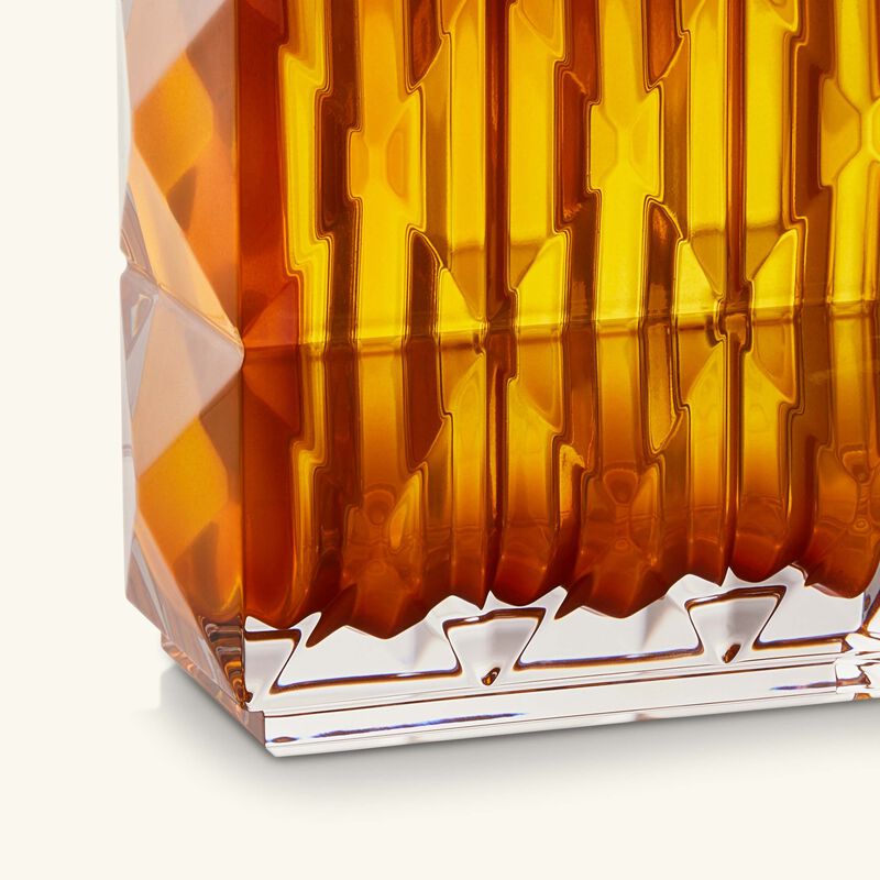 baccarat louxor vase rectangular small amber