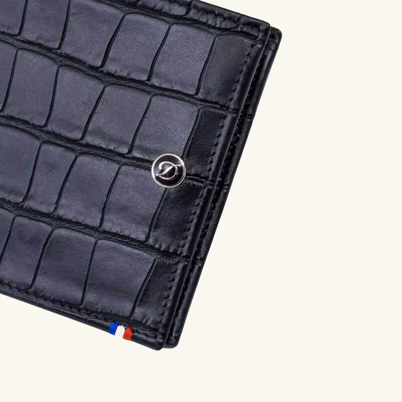 Croco Dandy Leather Wallet Black st dupont croco dandy leather wallet black