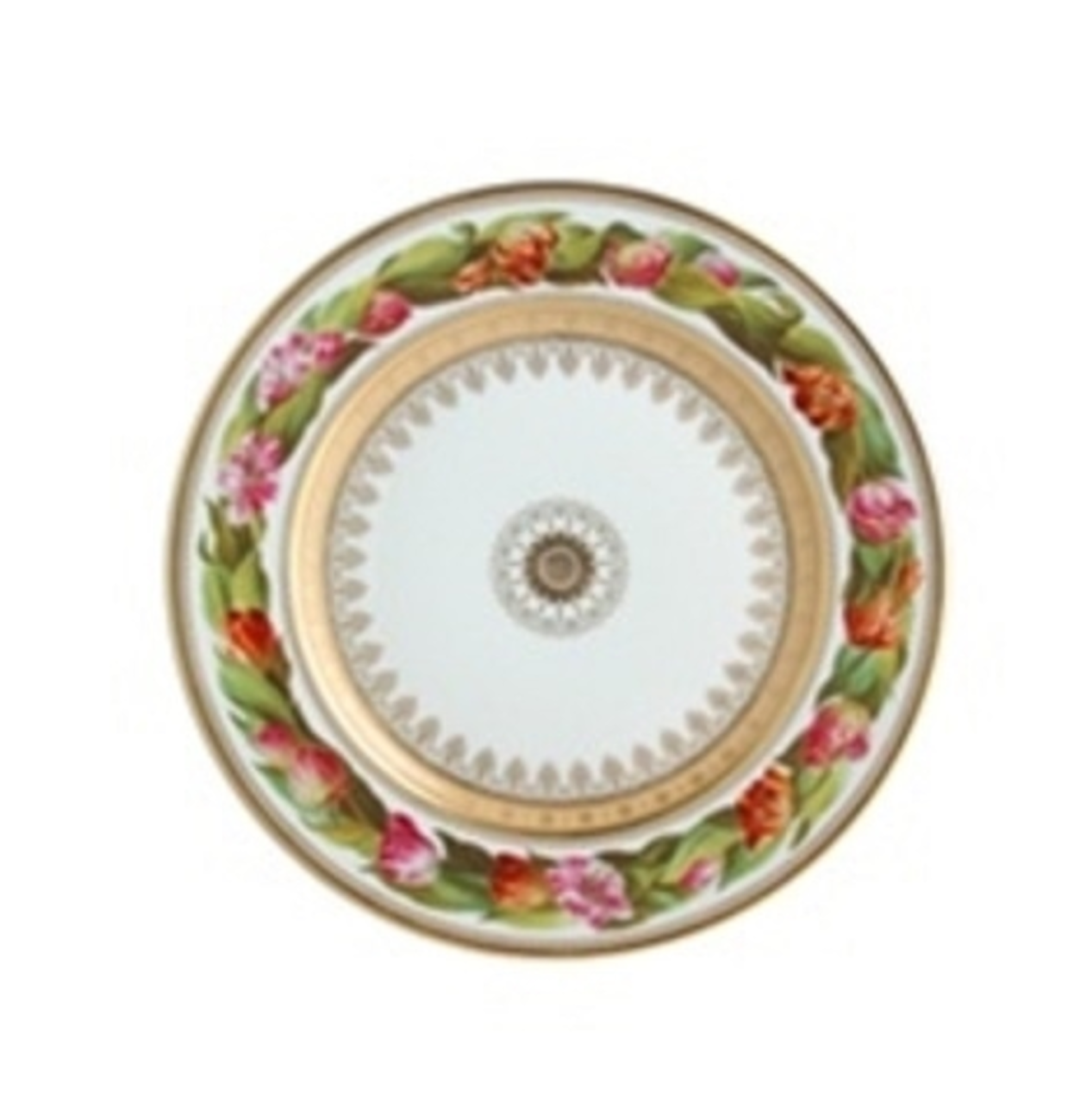 bernardaud botanique dinner plate round gold 26cm