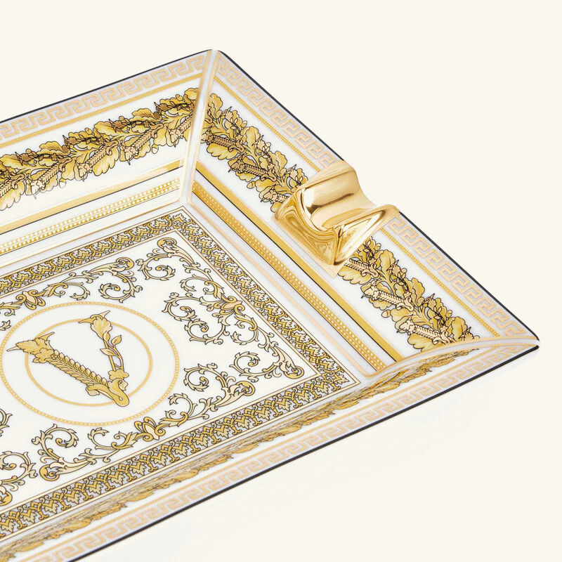 فيرساتشي منفضة فيرتوس جالا مستطيلة صغيرة بيضاء