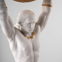 لادرو منحوتة أطلس كبيرة بنية