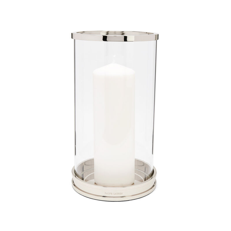 Silver Small Modern Hurricane Candle Holder, large