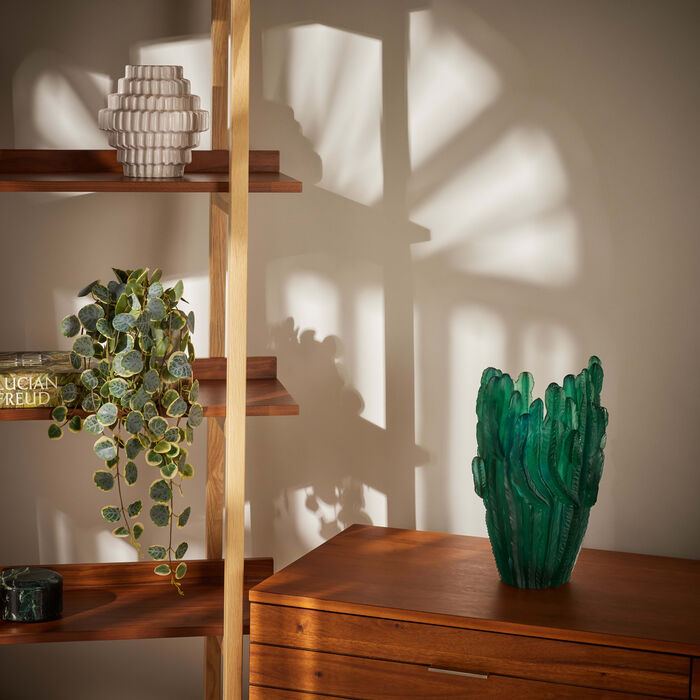 daum jardin de cactus vase large green
