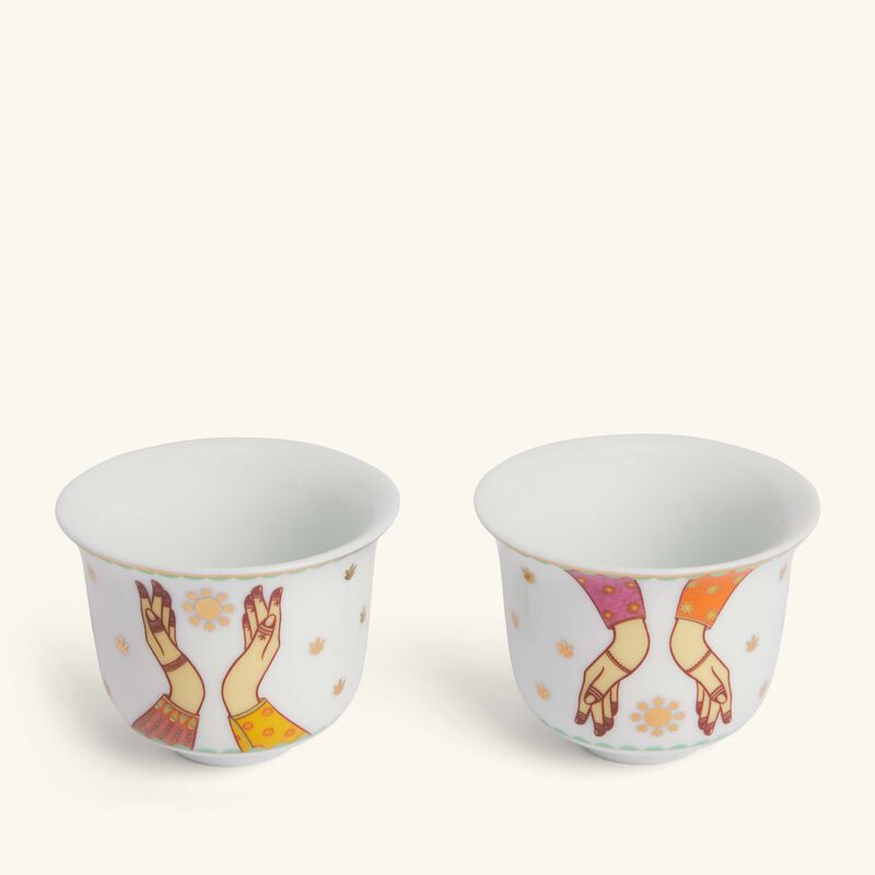 silsal hessa arabic coffee cup white set of 2