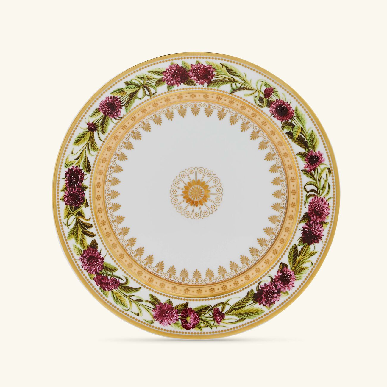 bernardaud botanique salad plate round gold 21cm