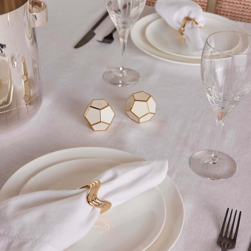 لوبجيه طقم ريبل مؤلف من 4 حلقات للمناديل بلون ذهبي