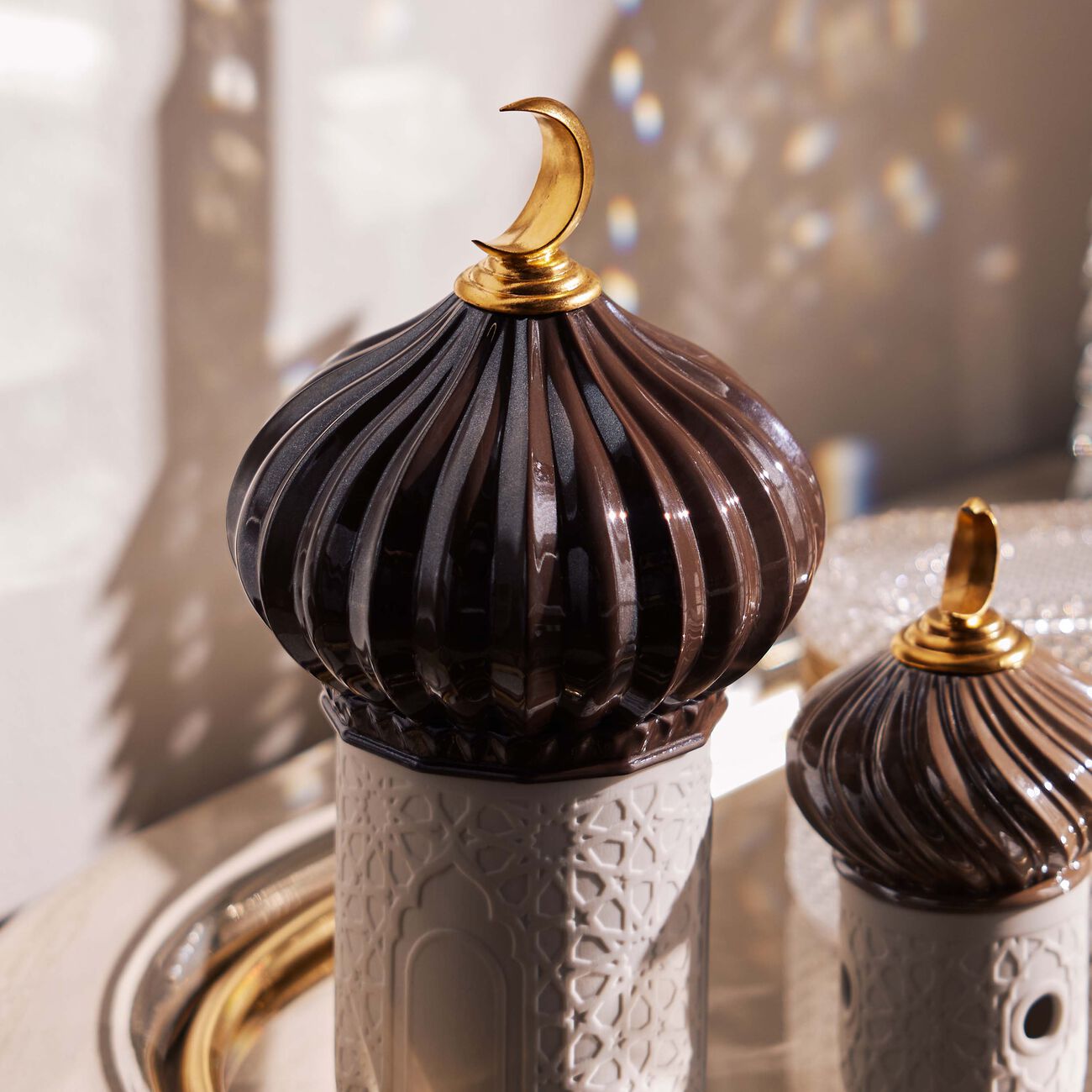 lladro majestic nights candle brown