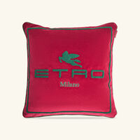 etro sponge embroided cushion red