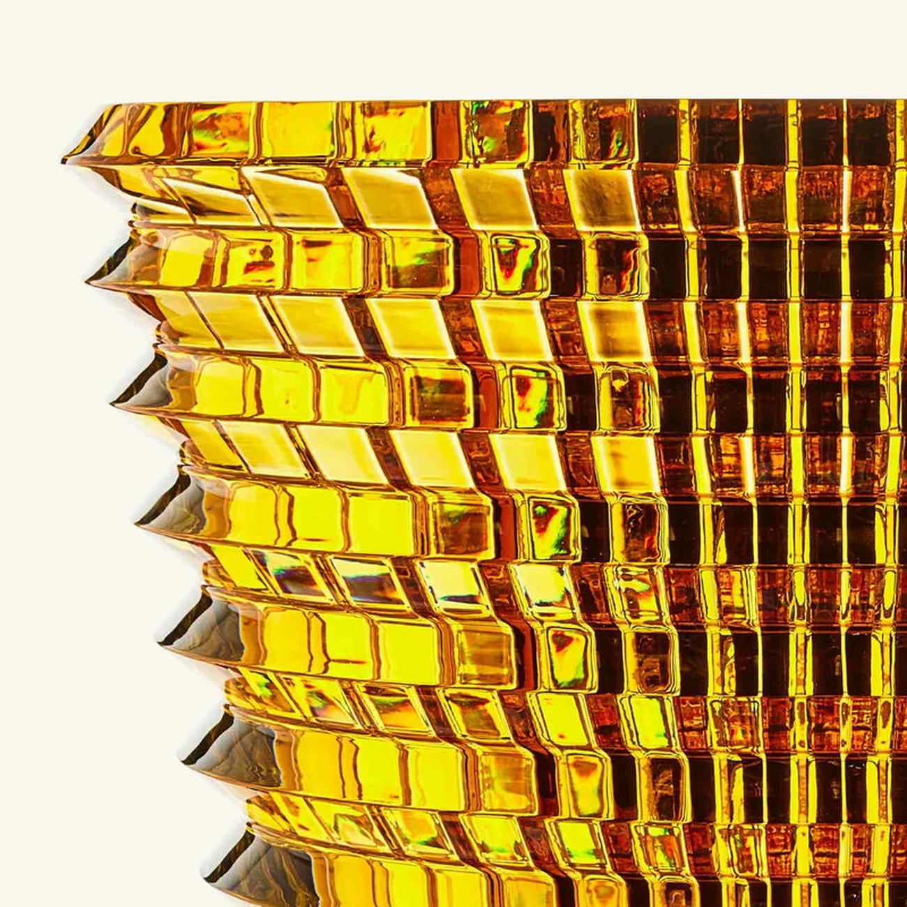 باكارا مزهرية آي دائرية كبيرة صفراء