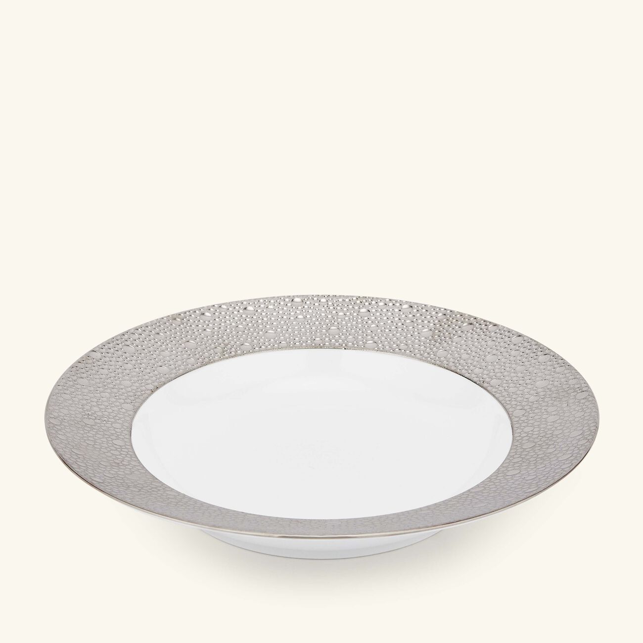bernardaud ecume soup plate round silver 23cm