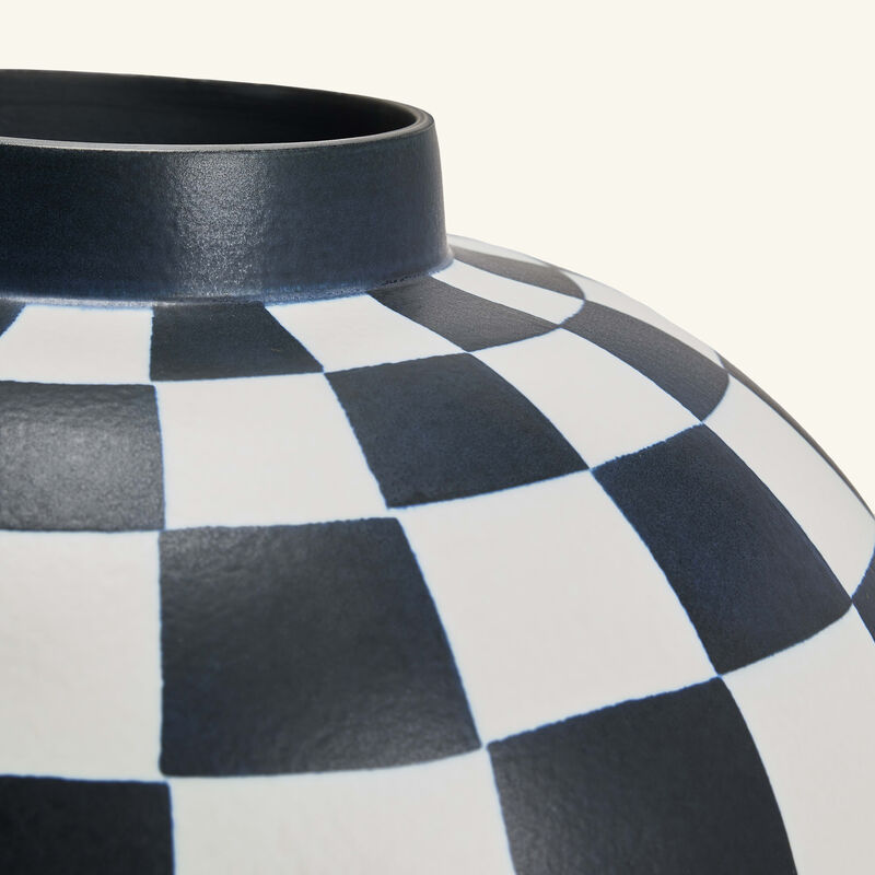 l objet damier vase large white