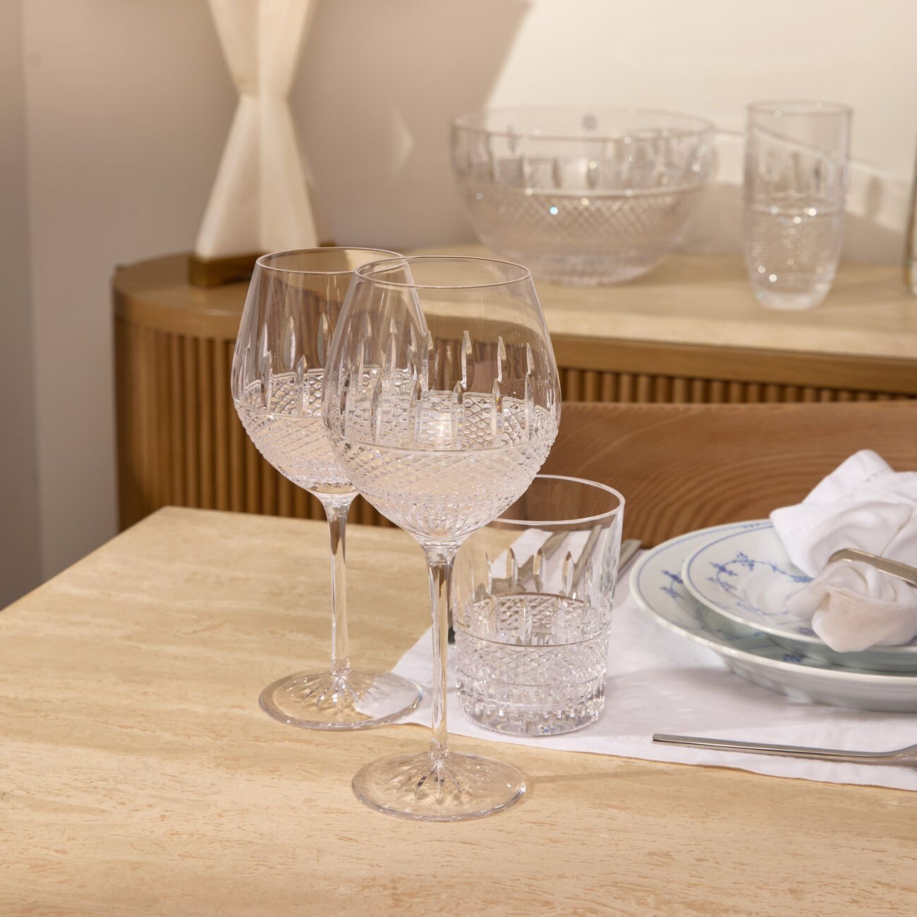 waterford mastercraft irish lace wine glasses set of 2