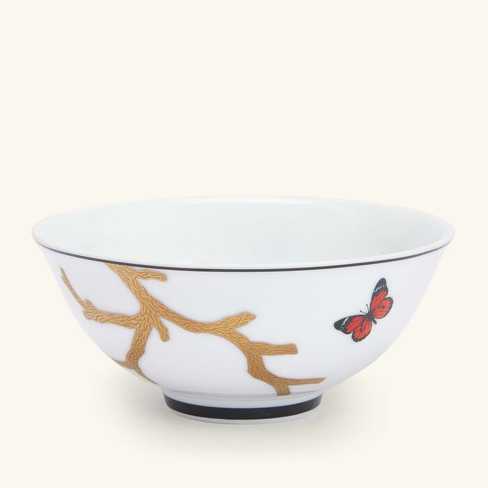 bernardaud aux oiseaux serving bowl gold 12cm