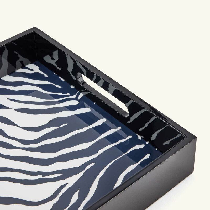dolce gabbana casa zebra tray rectangular large black