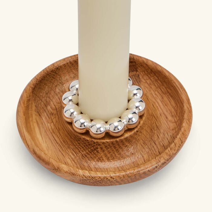 christofle perles candle holder oak