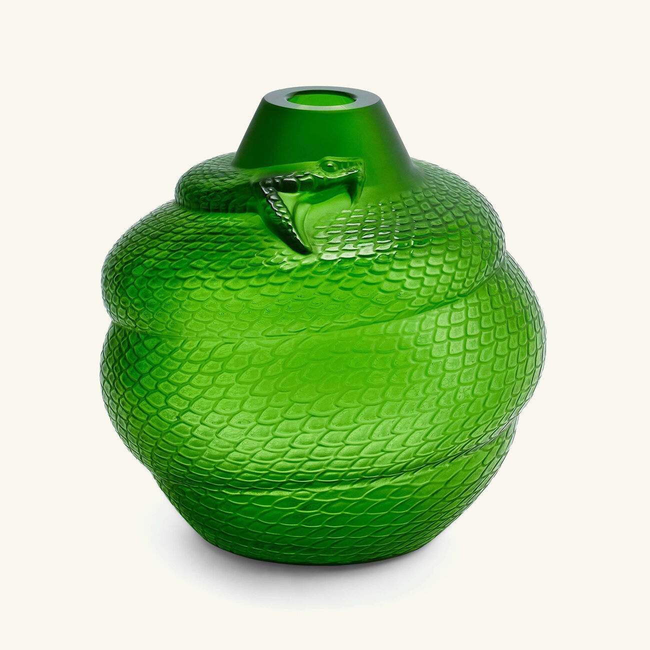 lalique serpent vase small green