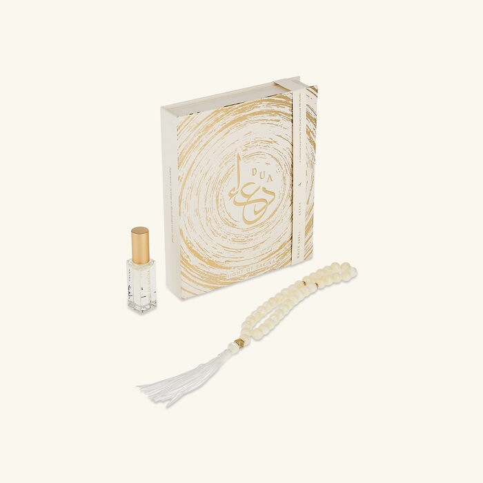 light of sakina safaa white shell misbaha   fragrance set