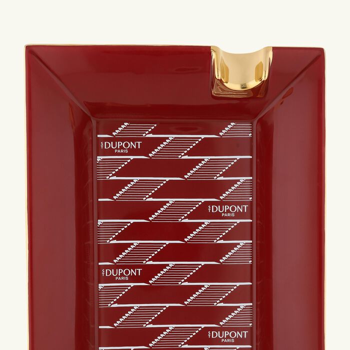 st dupont monogram 1872 ashtray rectangular large burgundy