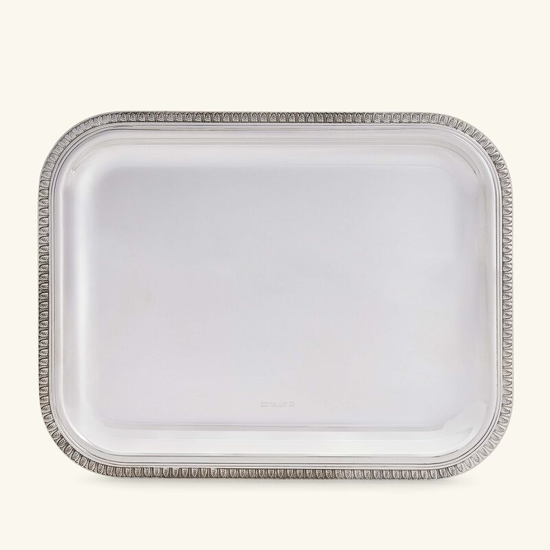 كريستوفل صينية الضيافة مالميزون مستطيلة صغيرة باللون الفضي 26 سم