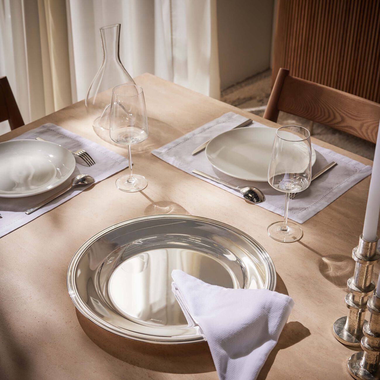 christofle albi serving platter round silver plated 40cm