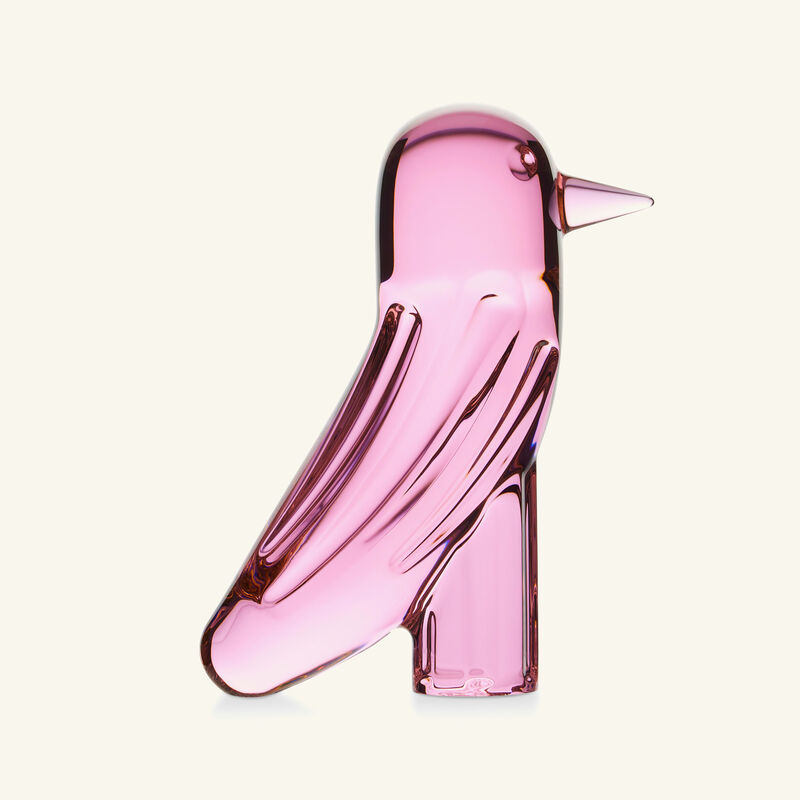 baccarat faunacrystopolis bird figurine mini pink