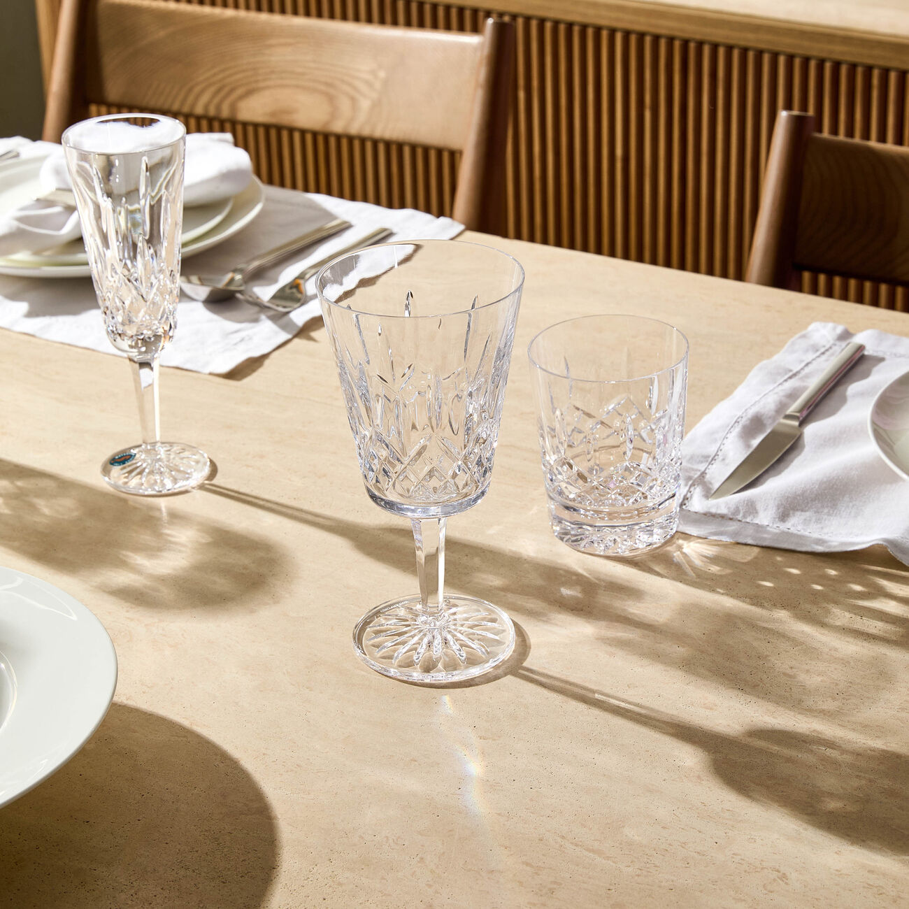 waterford lismore drinking glass medium clear set of 2