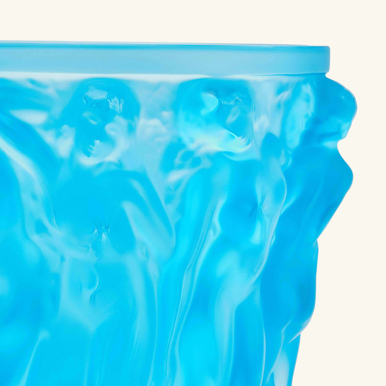 Bacchantes Vase Small Blue lalique bacchantes vase small blue