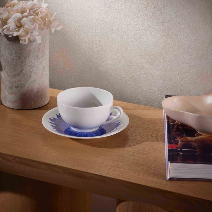 bernardaud in bloom cup   saucer blue