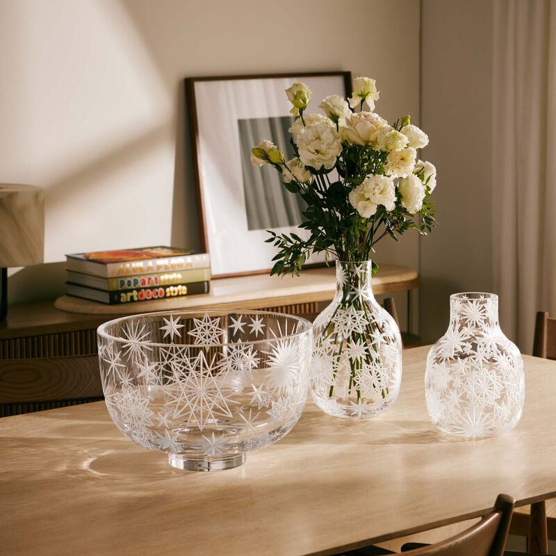 روكل وعاء كراكاتيت من الكريستال الشفاف   39 سم