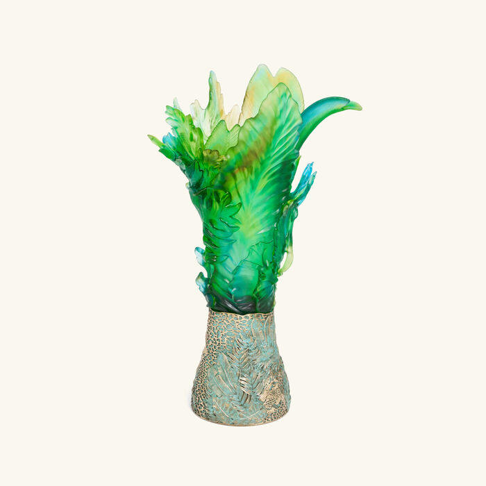 daum prestige tropical borneo vase medium green