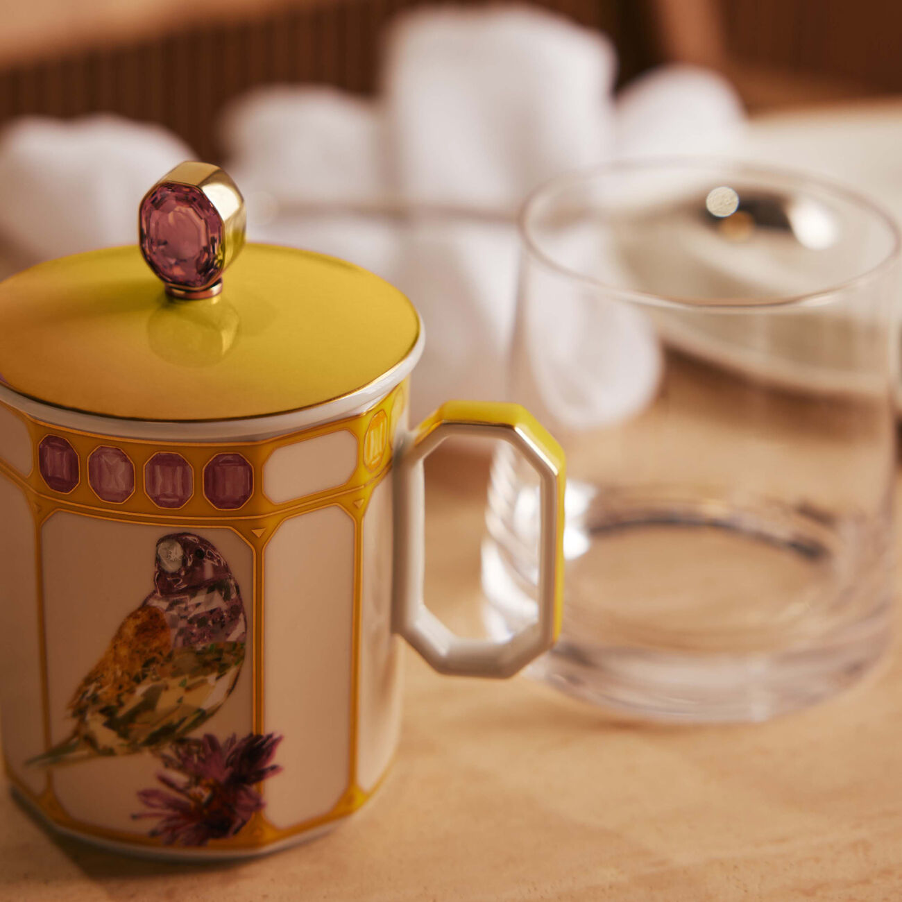 rosenthal idyllia mug with lid finch yellow
