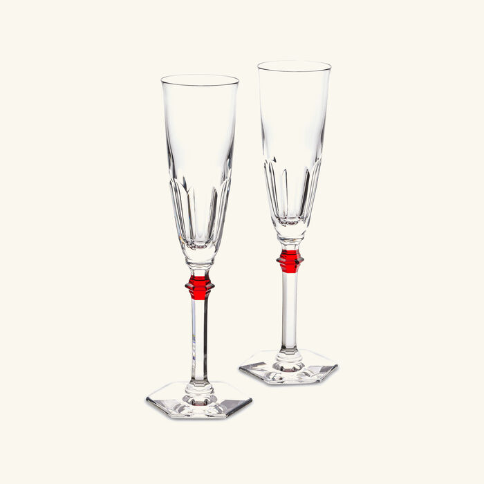 baccarat harcourt eve champagne glass red set of 2