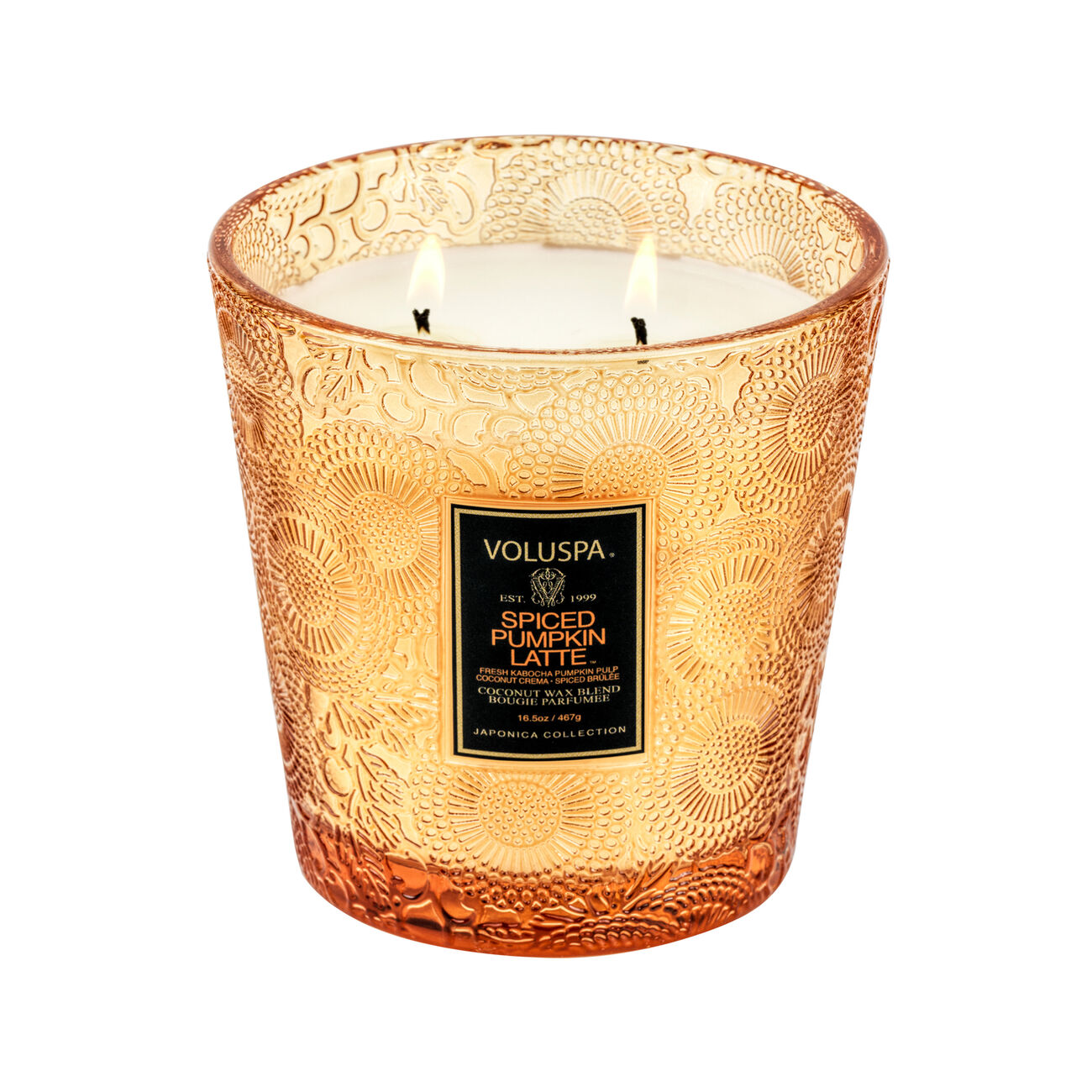 voluspa spiced pumpkin latte 2 wick hearth candle