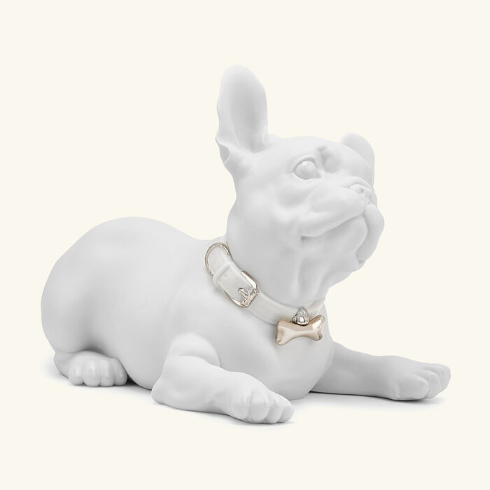 French Bulldog with Macarons Sculpture Medium White lladro french bulldog with macarons sculpture medium white
