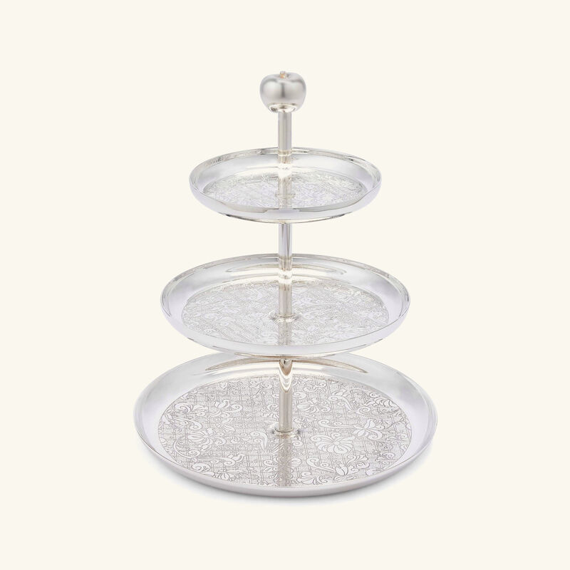 كريستوفل قاعدة الكيك جاردان ديدن من ثلاث طبقات مطلية بالفضة