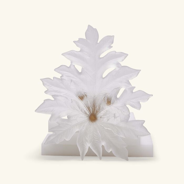 daum born o wall leaf figurine medium white