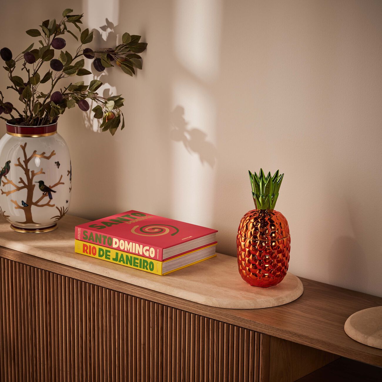 bernardaud victoria pineapple box orange