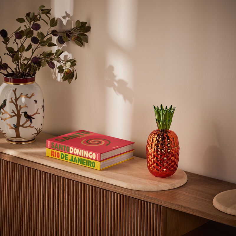 bernardaud victoria pineapple box orange