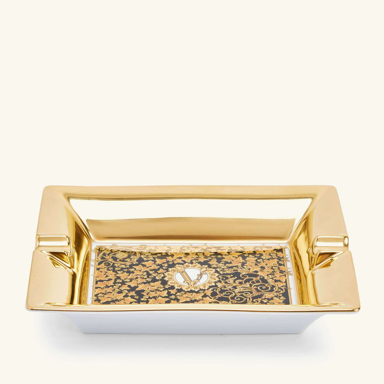 versace barocco mosaic ashtray rectangular small gold