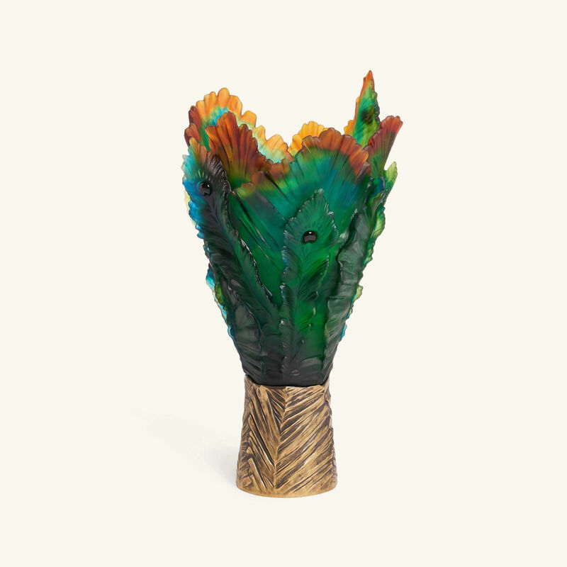 Fleur de Paon Vase Extra Large Green daum fleur de paon vase extra large green