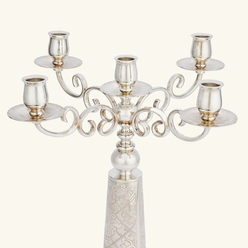 كريستوفل شمعدان جاردان ديدن مطلي بالفضة من خمس شموع