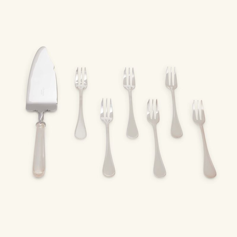 christofle albi cake set with server and 6 dessert forks silver plated