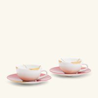 Kintsugi Rouge Espresso Cups And Saucers - Set Of 2 bernardaud kintsugi rouge espresso cups and saucers set of 2